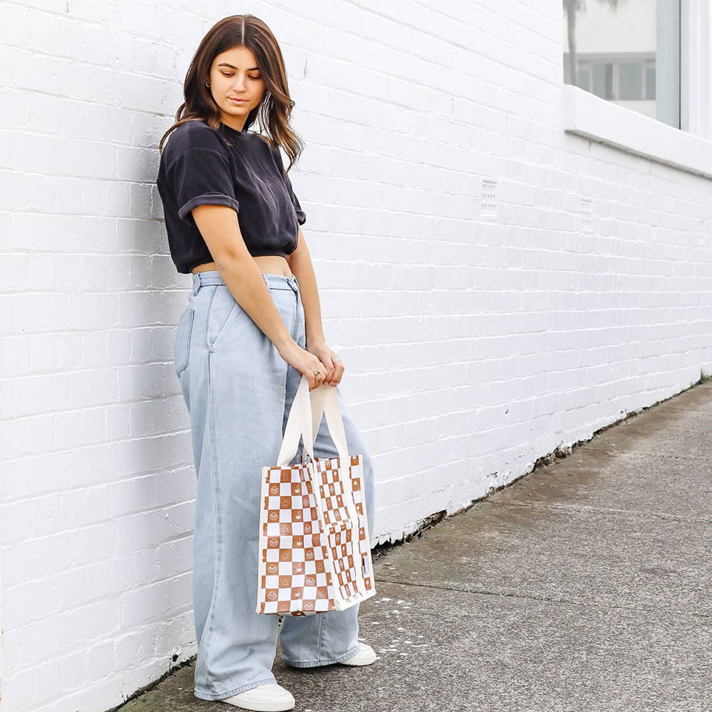 Palm trees & hearts - Daily Market Tote Bag with Pocket