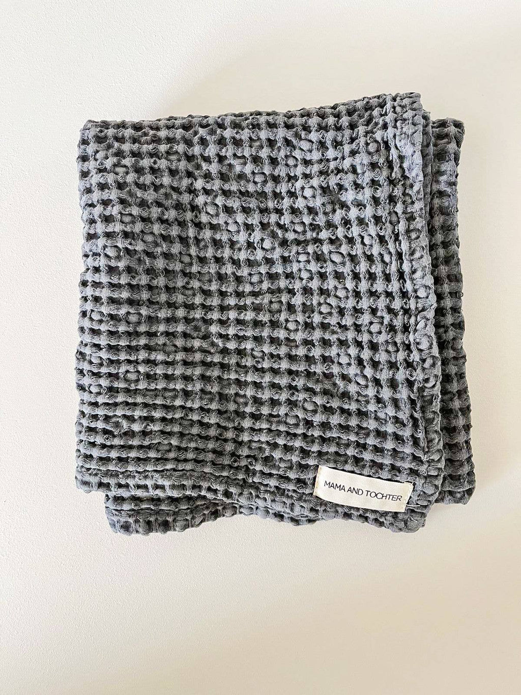 100% Organic Cotton Rustic Waffle Tea Towel - Charcoal