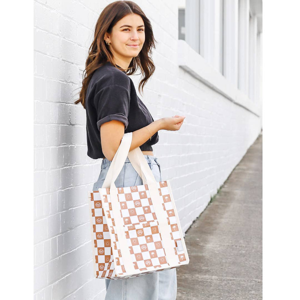 Palm trees & hearts - Daily Market Tote Bag with Pocket
