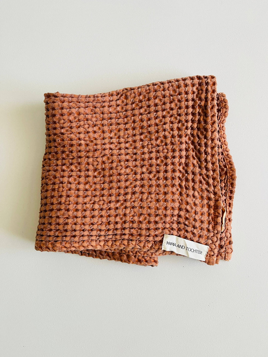 100% Organic Cotton Rustic Waffle Tea Towel - Terracotta