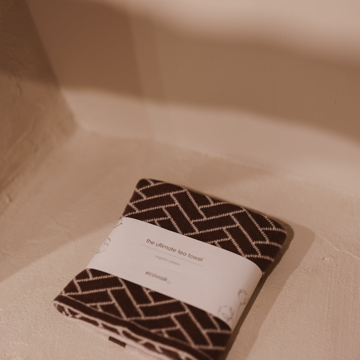 The Ultimate Tea Towel - Chocolate Herringbone