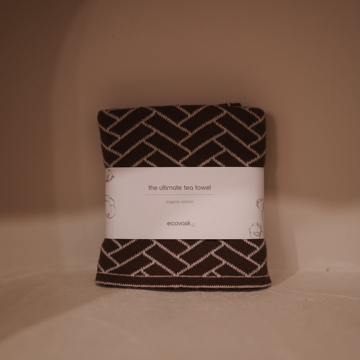The Ultimate Tea Towel - Chocolate Herringbone