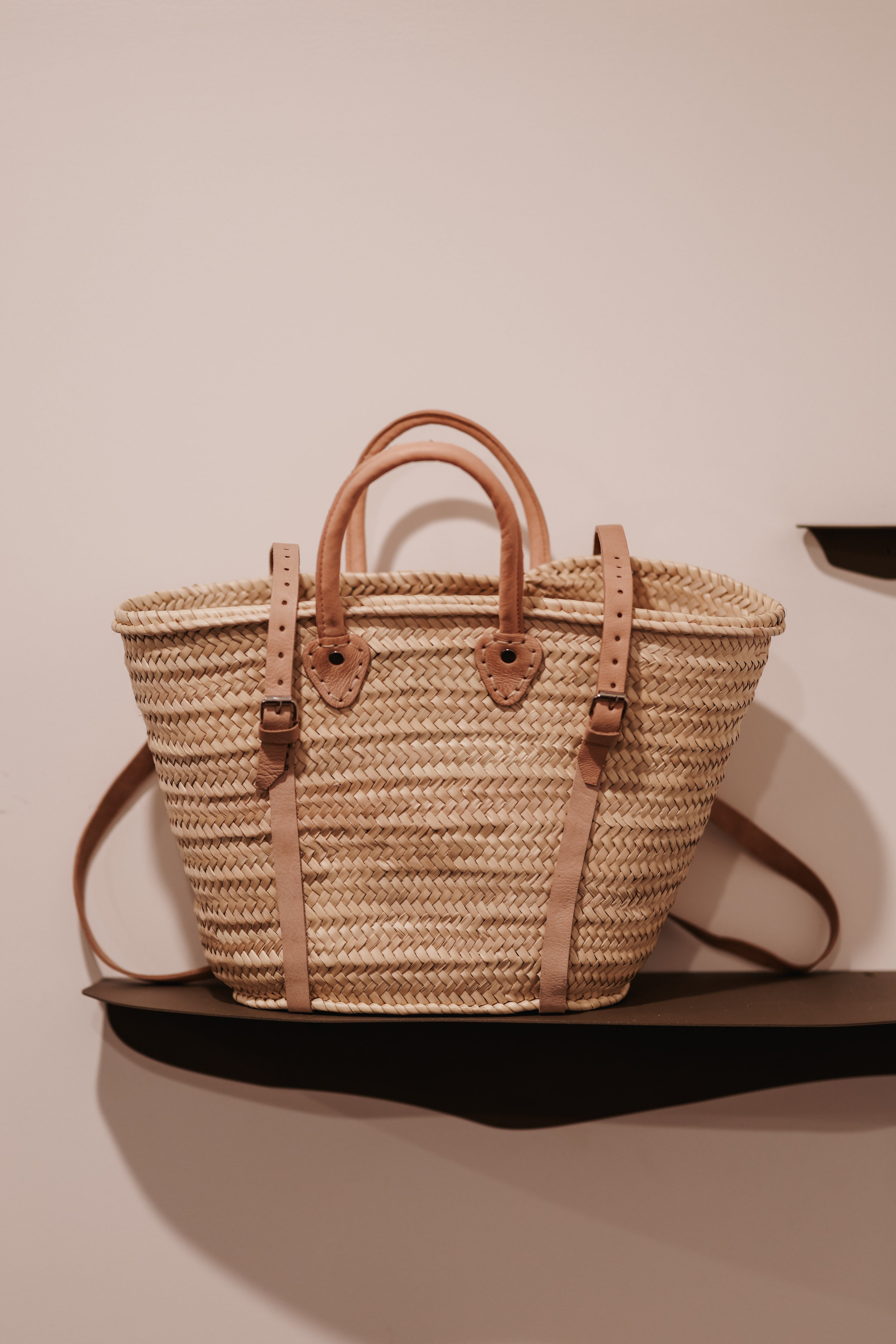 Pink French Market Basket Backpack