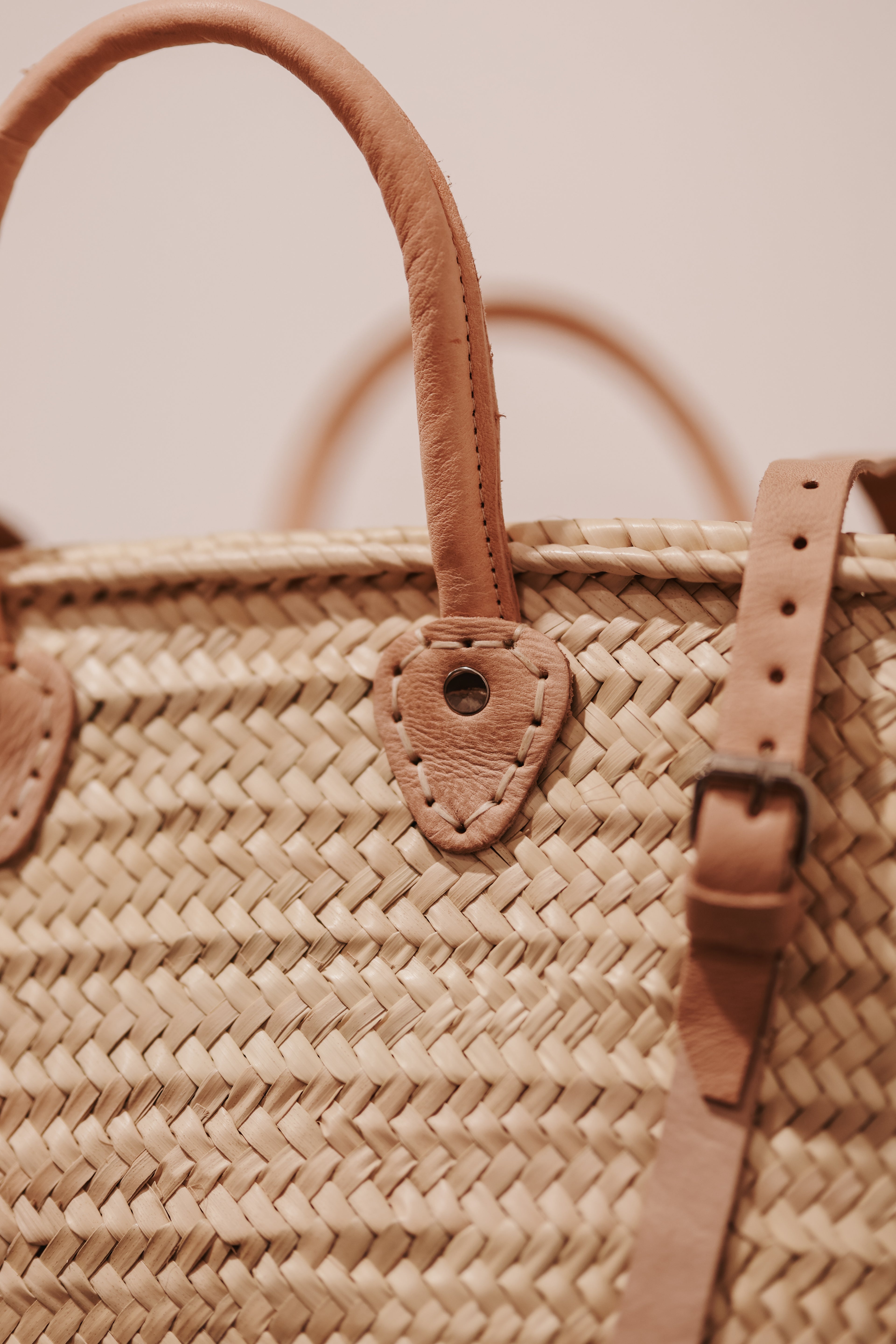 Pink French Market Basket Backpack