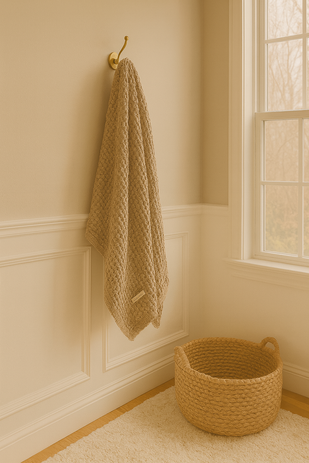 Organic Cotton Bamboo Waffle Throw Blanket - Natural - King