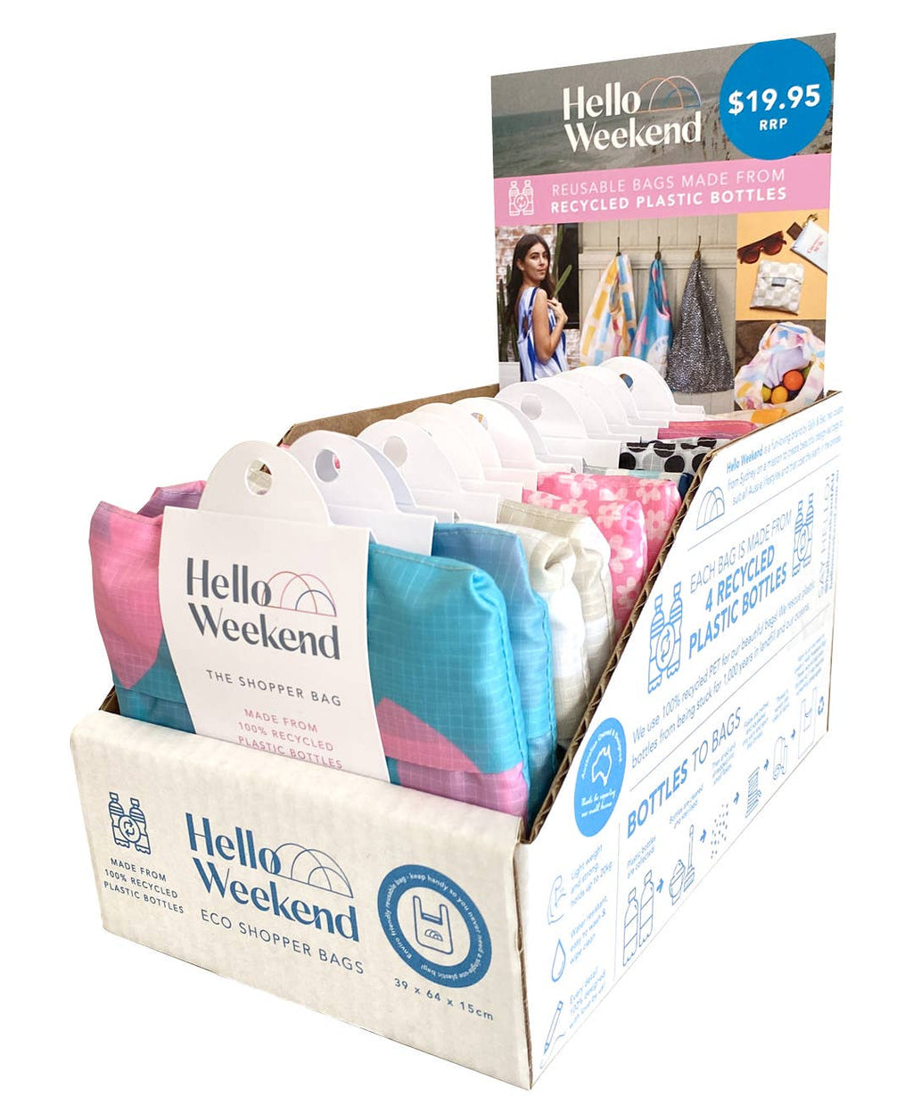 Palm Trees, hearts & Shells - Foldable Shopper Bag