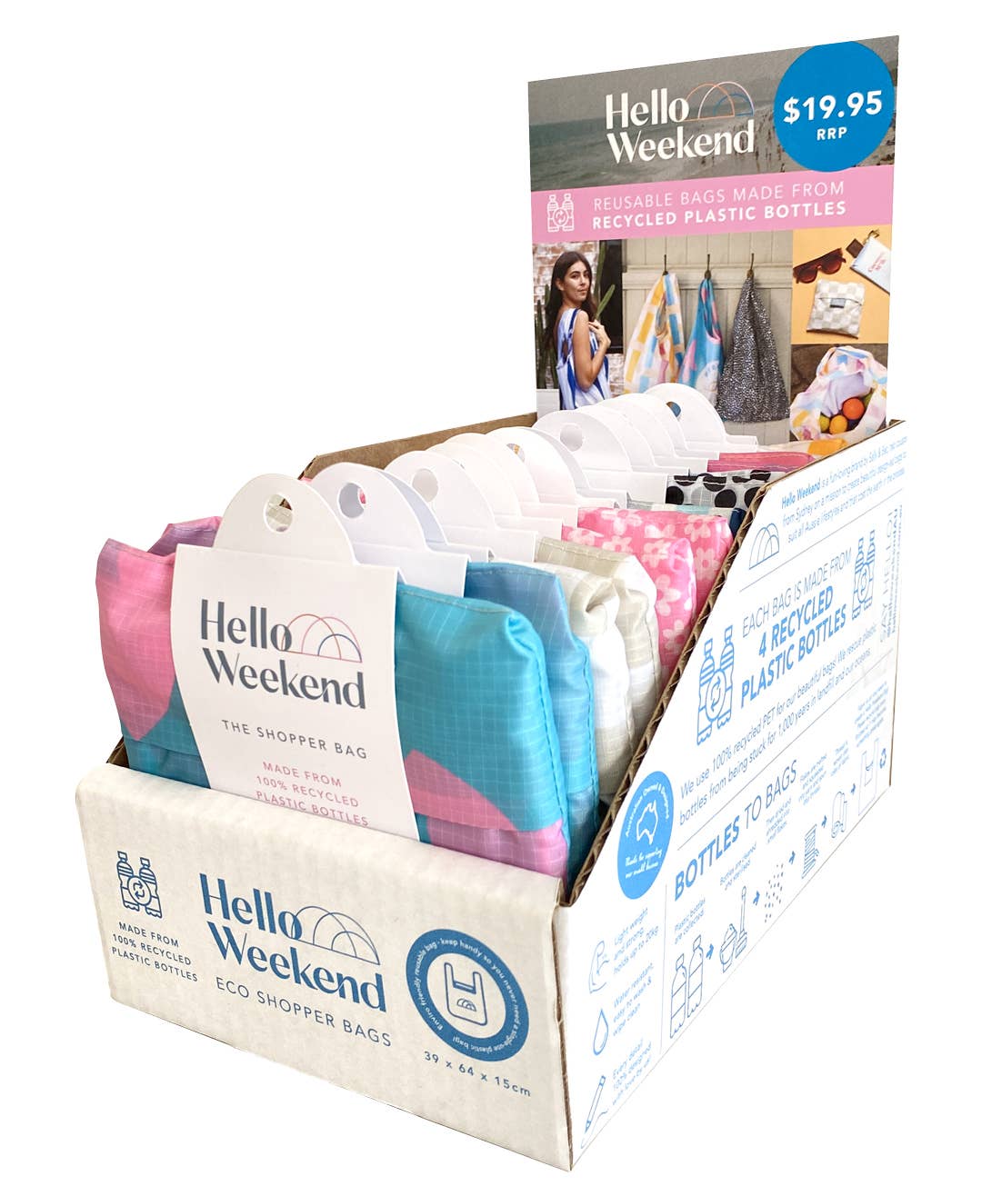 Palm Trees, hearts & Shells - Foldable Shopper Bag