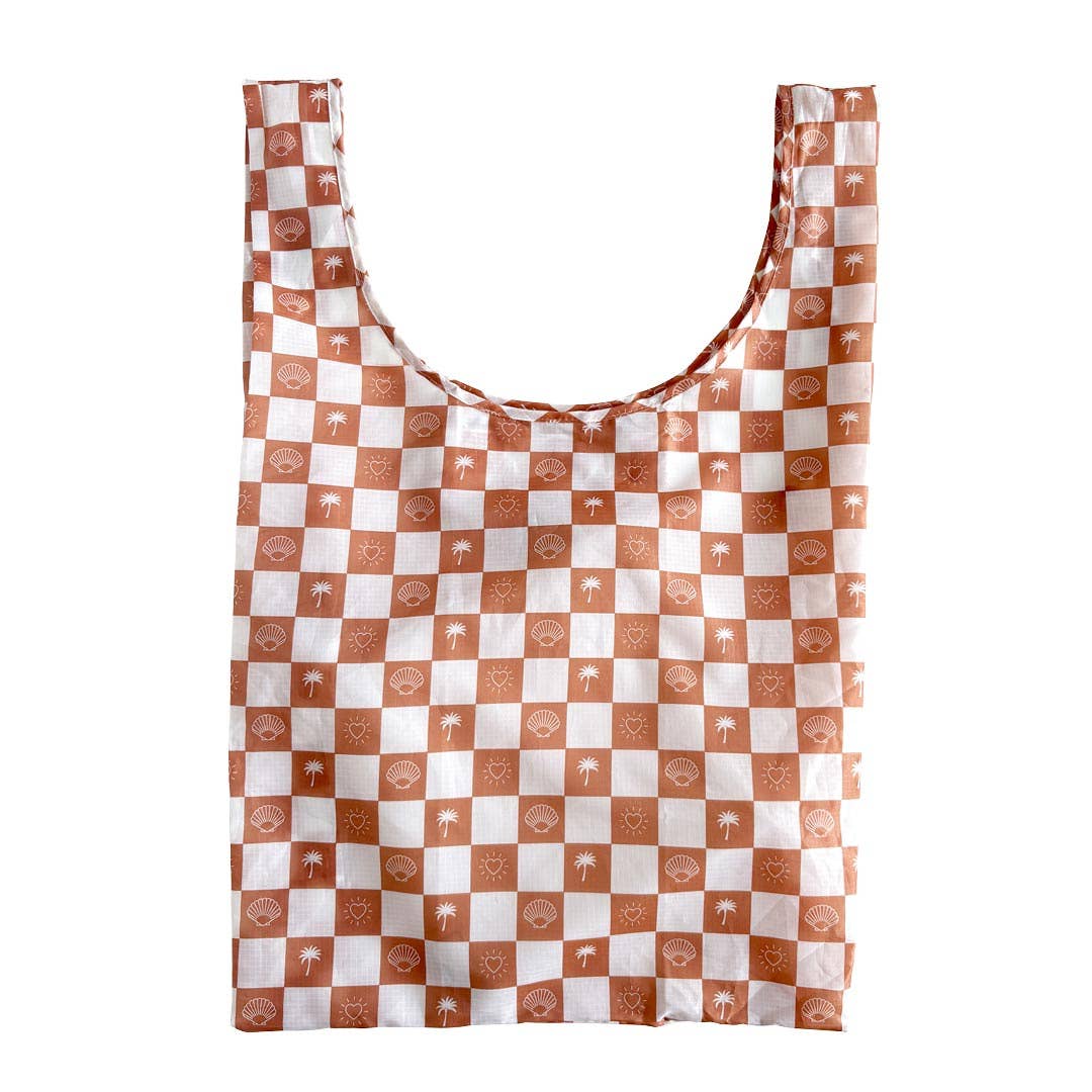 Palm Trees, hearts & Shells - Foldable Shopper Bag