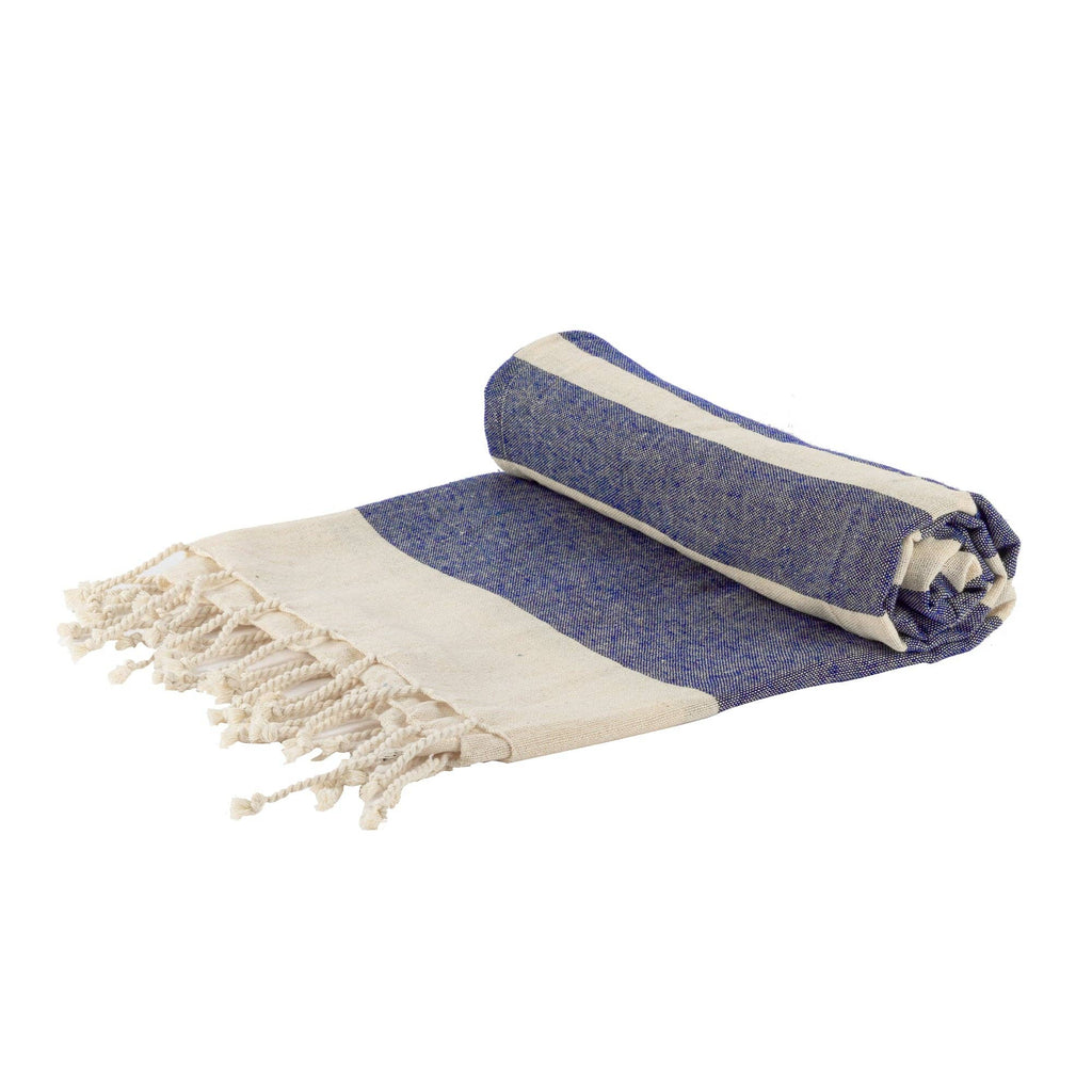 Turkish Beach Towel - Dark Blue Stripe