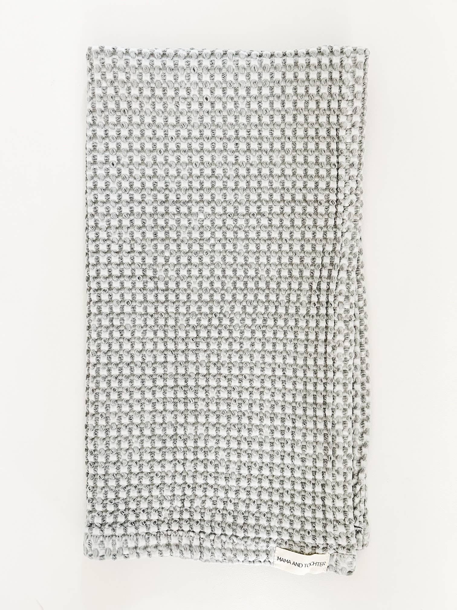 100% Organic Cotton Rustic Waffle Tea Towel - light grey