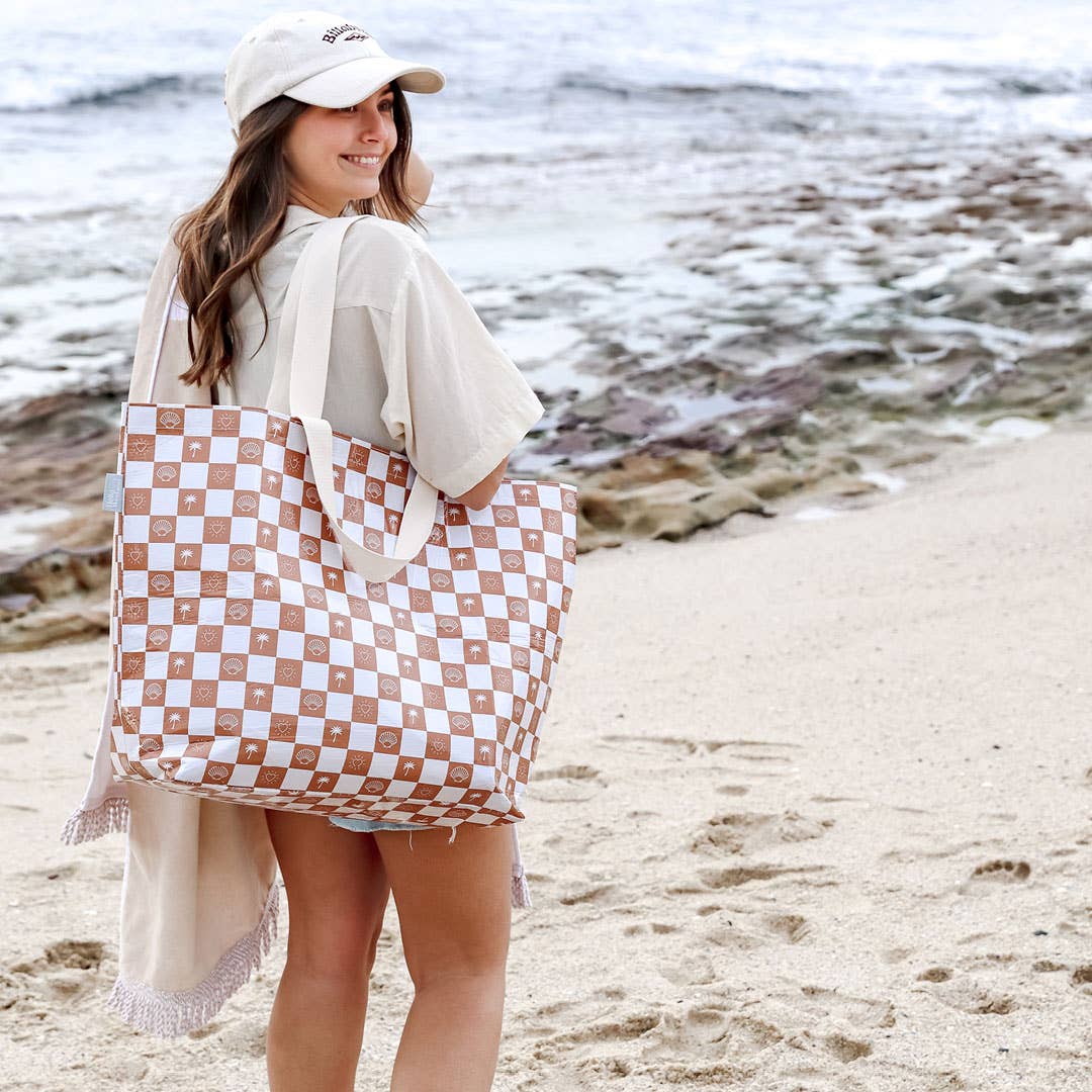 Palm Trees, Hearts & Shells - Weekender Tote Bag with Pocket