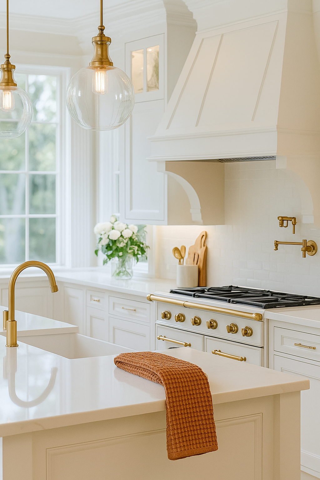 100% Organic Cotton Waffle Tea/Hand Towel - Terracotta (DUE MARCH)