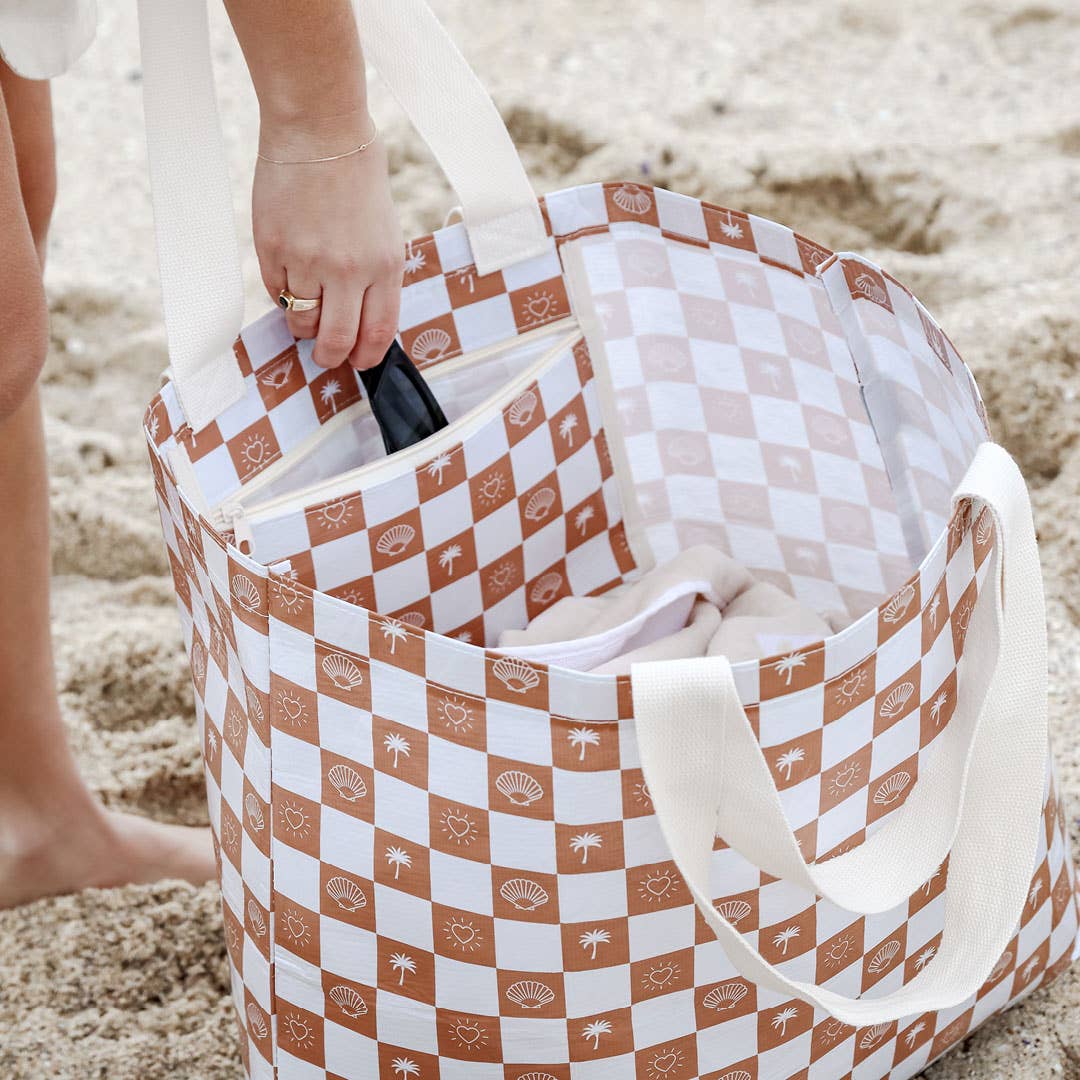 Palm Trees, Hearts & Shells - Weekender Tote Bag with Pocket