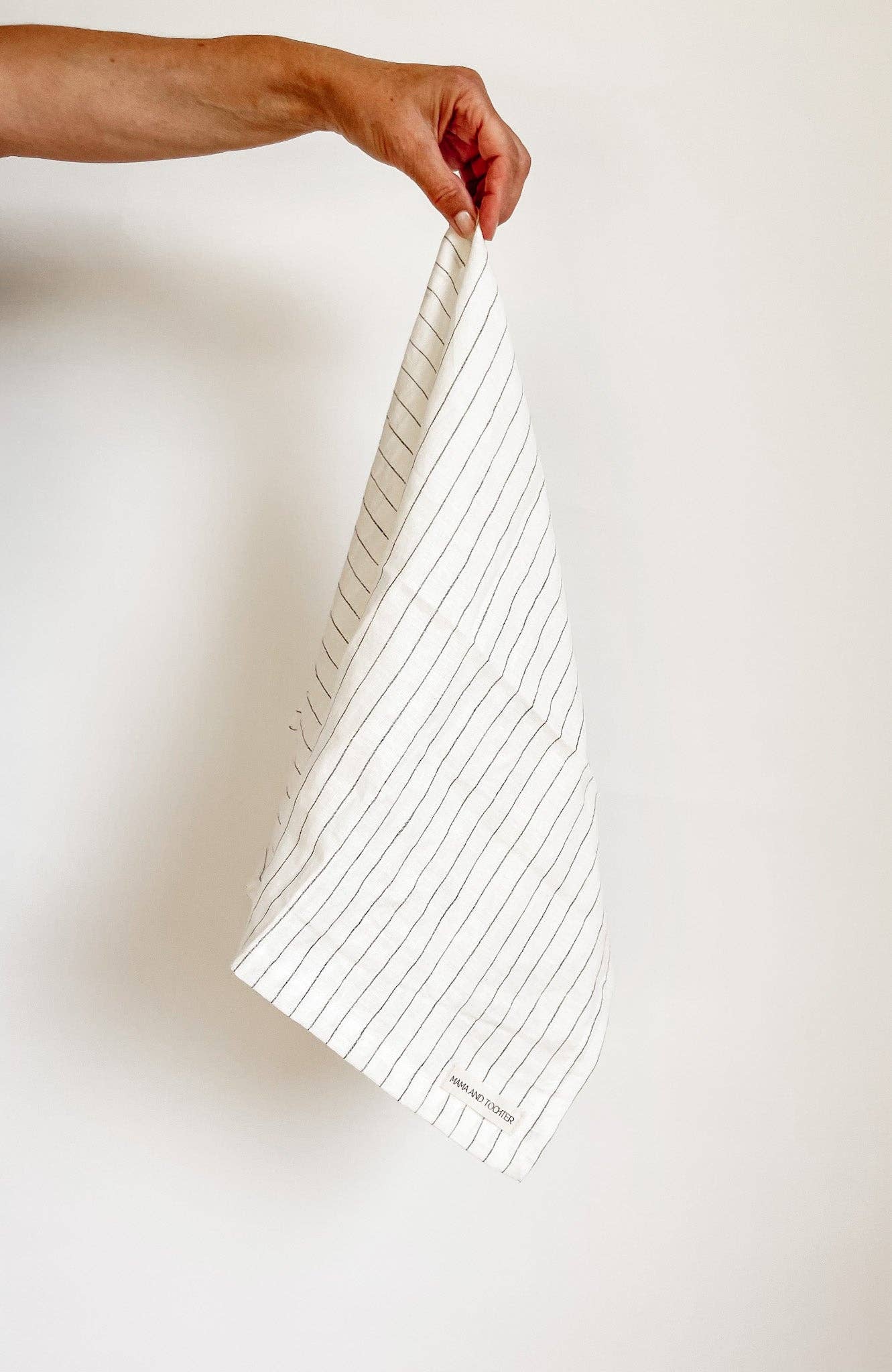 Pure French Linen Tea Towel - Olive Stripe (DUE MARCH)