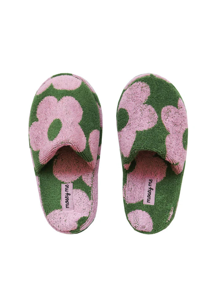 Flowerbed Terry Slippers - XS