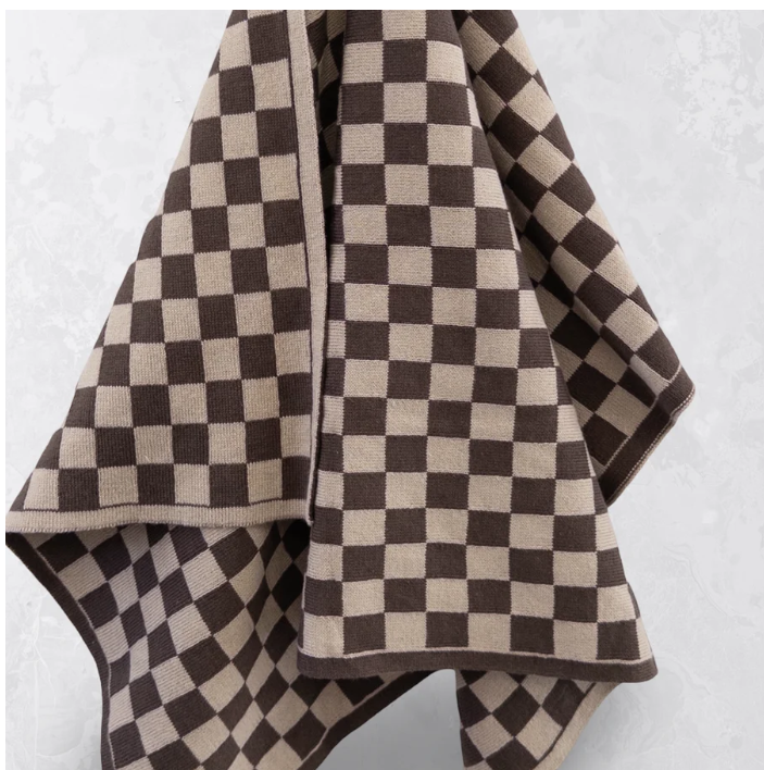 The Ultimate Tea Towel - Chocolate Chequer/Herringbone