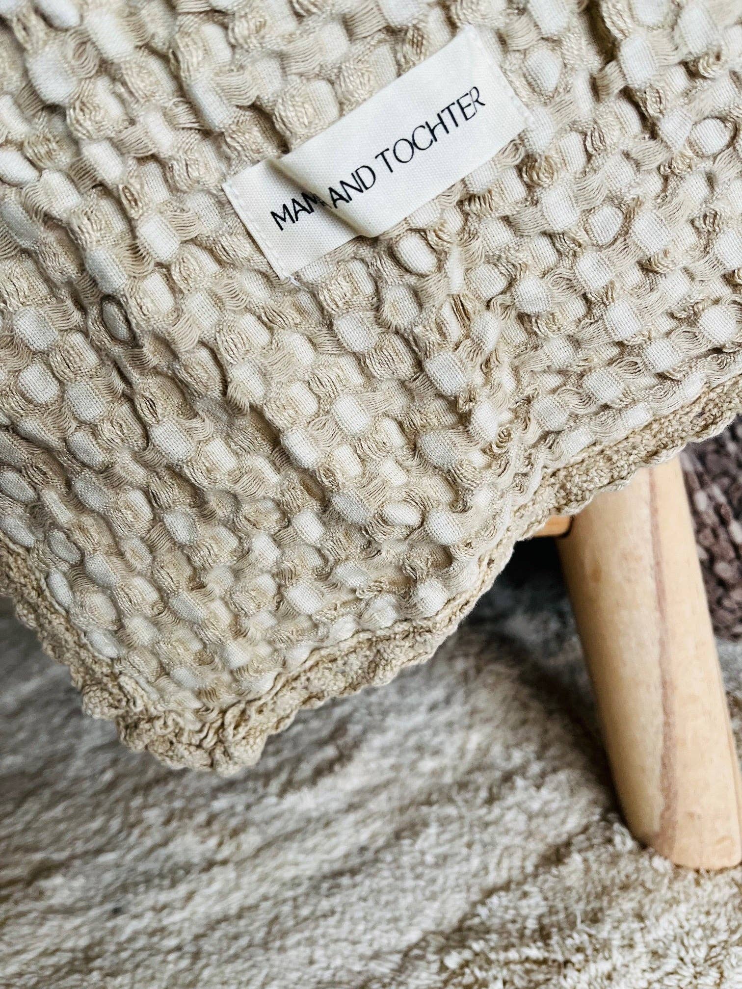 Organic Cotton Bamboo Waffle Throw Blanket - Natural - King
