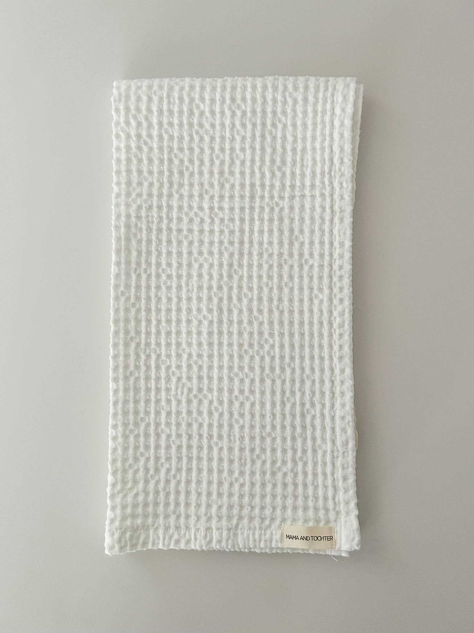 100% Organic Cotton Rustic Waffle Tea Towel - White