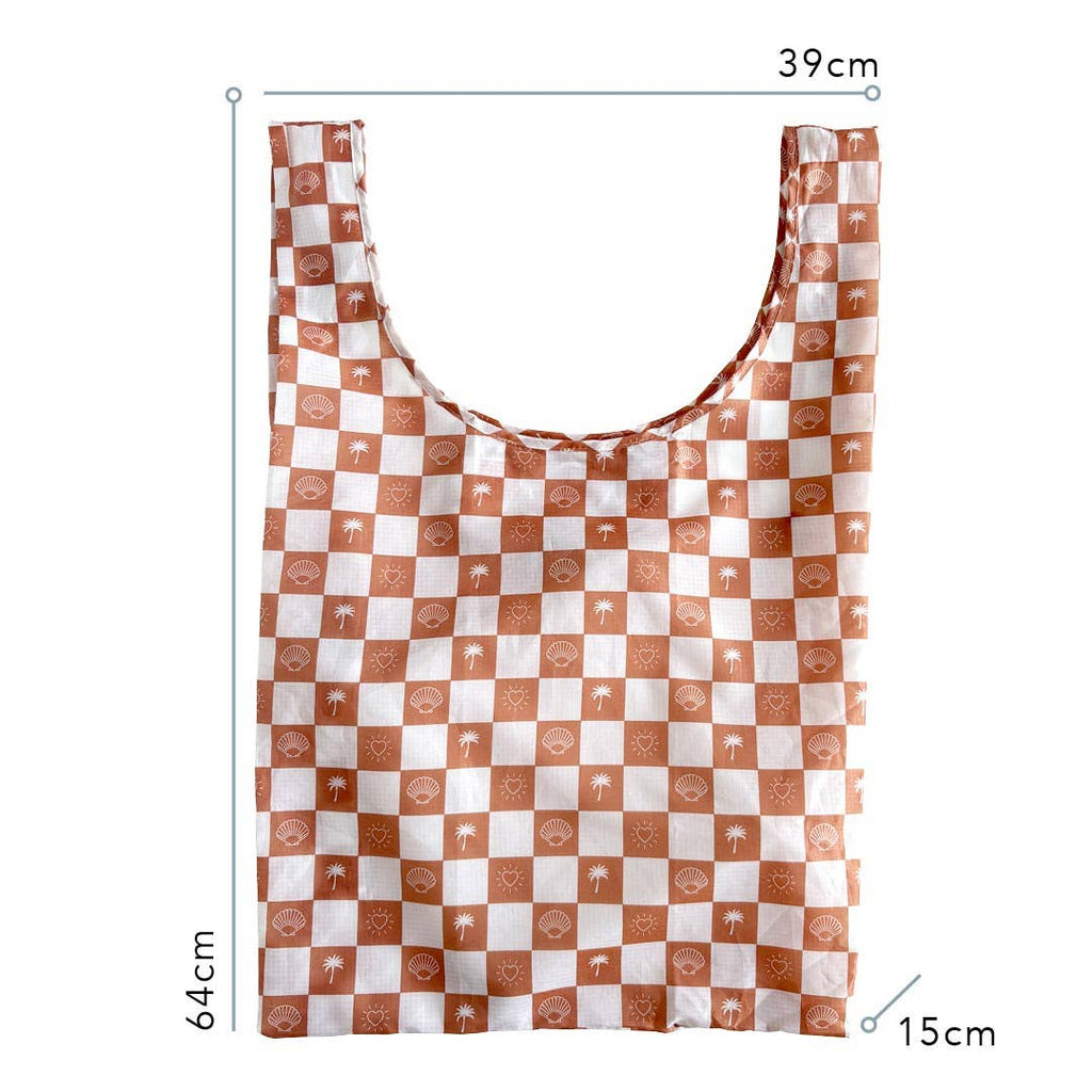 Palm Trees, hearts & Shells - Foldable Shopper Bag