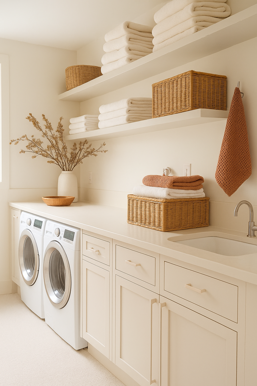 100% Organic Cotton Waffle Tea/Hand Towel - Terracotta (DUE MARCH)