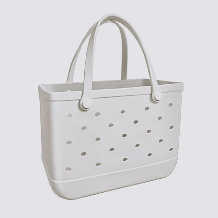 Rubber Tote Bag - White - Large