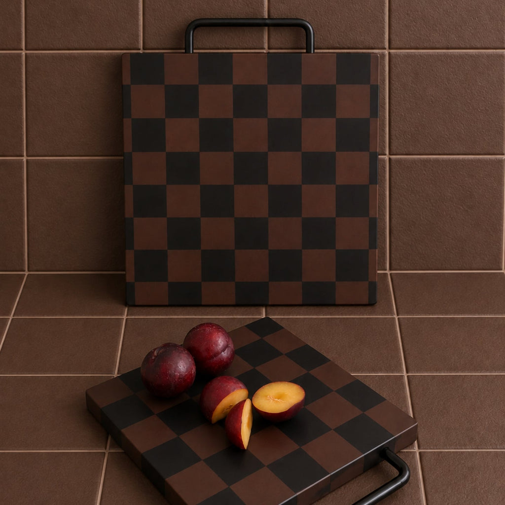Chopping Board in Espresso Check